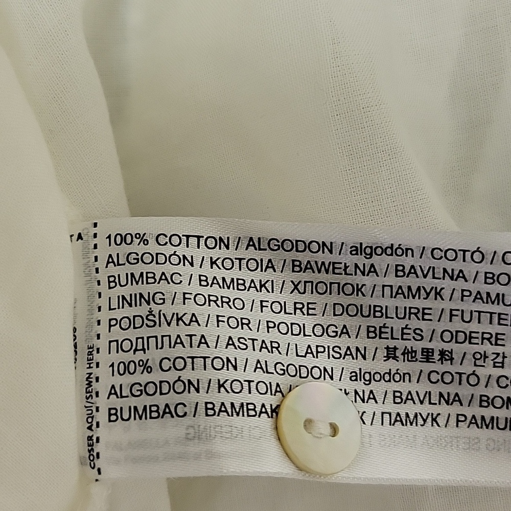 Mango Cream Long Sleeve Button Dress Sz Med Cottagecore Coquette Whimsigoth - Picture 6 of 6